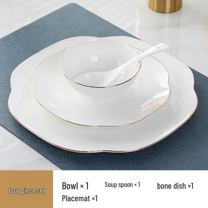 Chinese Style Gold Rim Ceramic Dinnerware Set
