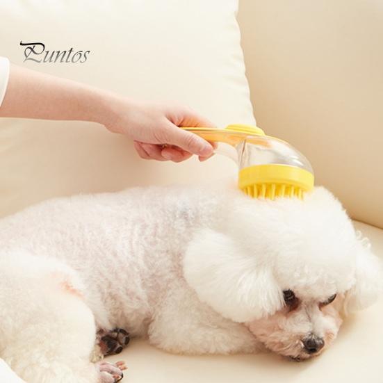 Pet Bath Brush with Soap Shampoo Container Soft Brush Head Dead Skin Loose Fur Removal Dog Cat Bathing Massage Grooming Brush