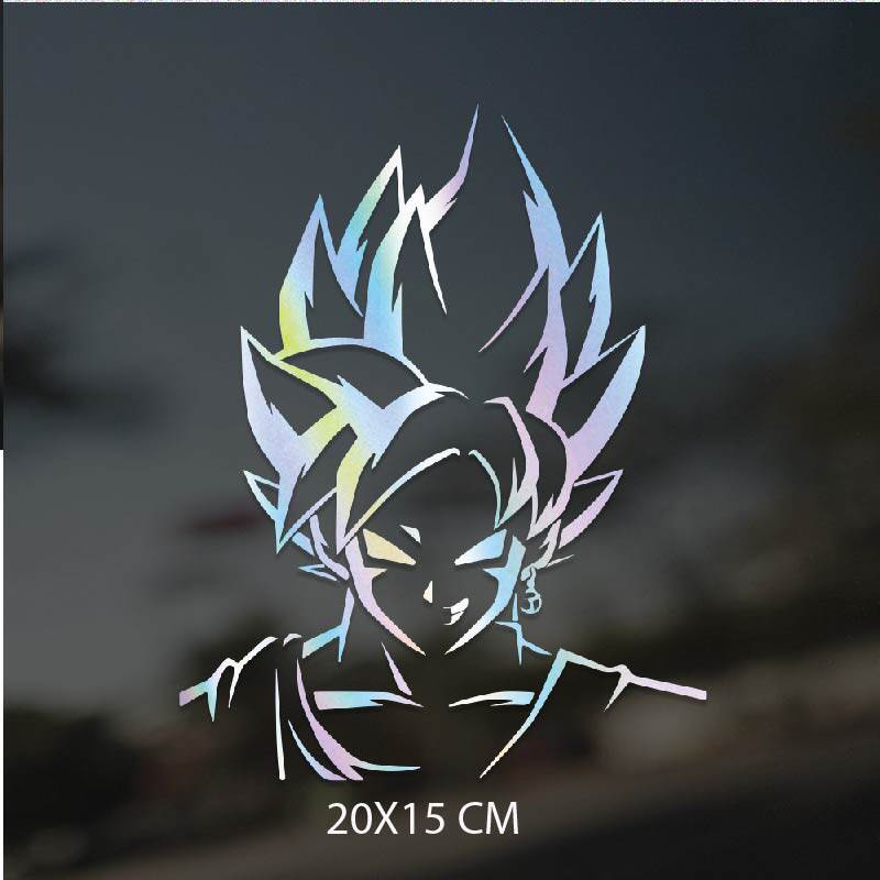 Dragon Ball Goku Vegeta Reflective Sticker Car Body Modification Sticker Motorcycle Front Windshield Sticker