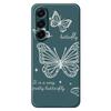 For Samsung Galaxy A17 5G Deksel Hul Sommerfuglmønster Trykk Rett Kant TPU Telefon Bakside