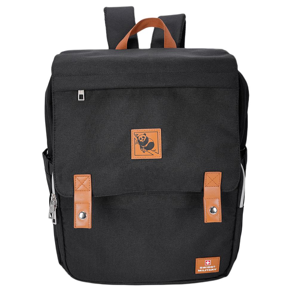 New SWISS MILITARY Nylon Backpack Mother And Baby Bag Large Unisex Black SW24QXS007