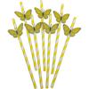 Butterfly Card Disposable Ecofriendly Paper Drinking Straw For Party Decor And Cocktails