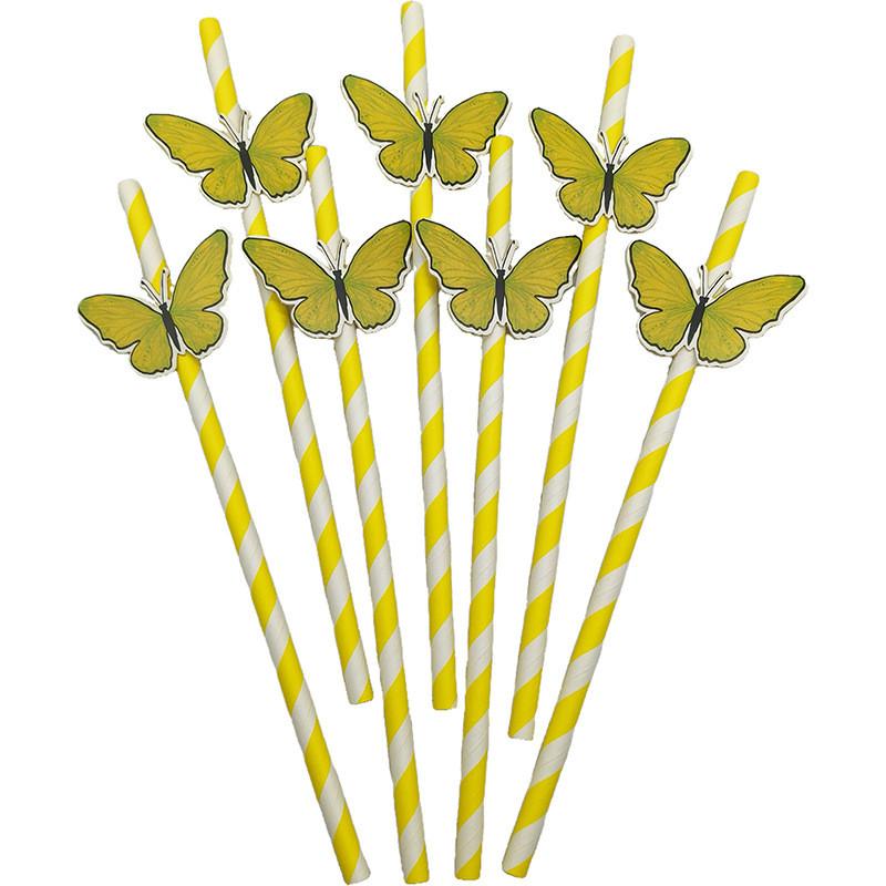 Butterfly Card Disposable Ecofriendly Paper Drinking Straw For Party Decor And Cocktails