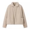 European & American Women's Street Fashion Turn-Down Collar Fuzzy Coat