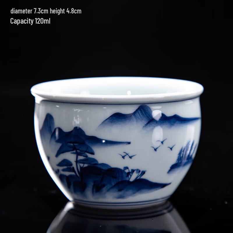 Shangqi Vintage Hand-Painted Yingqing Ceramic Tea Cup