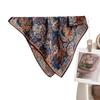 Spring clothing with silk scarves Double-sided herringbone velvet silk scarves Simple retro square scarves Travel sunscreen scarves