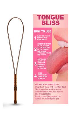 Bague Copper Tongue Cleaner with Loop for Managing Oral Health Reduces Bad Breath Supports Digestive Health Comfortable & Flexible Handle Easy &