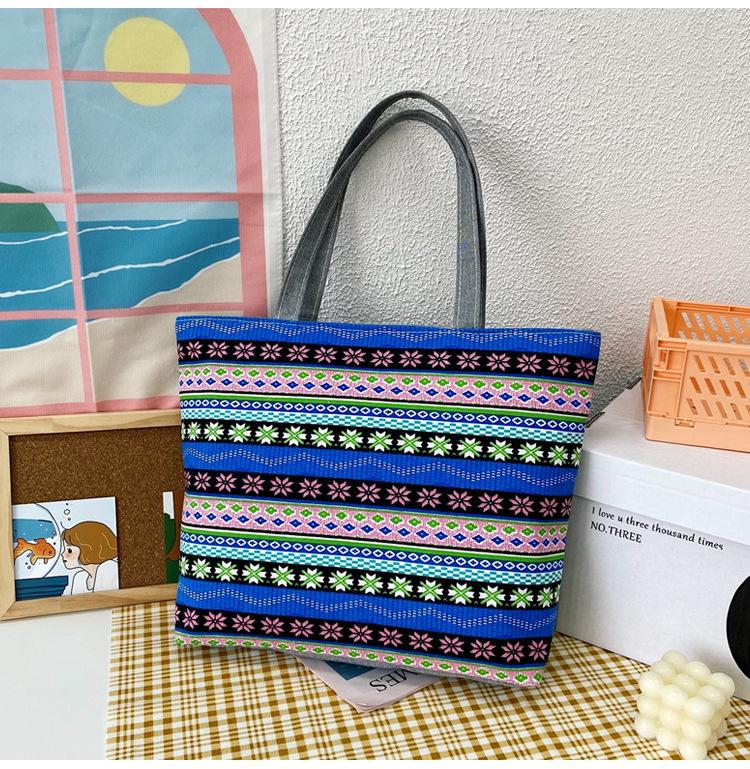 Neue Canvas-Tasche Xinmatai Retro-Damen-Tasche bedruckte Handtasche Tote große Tasche literarische Schulter-Einkaufstasche