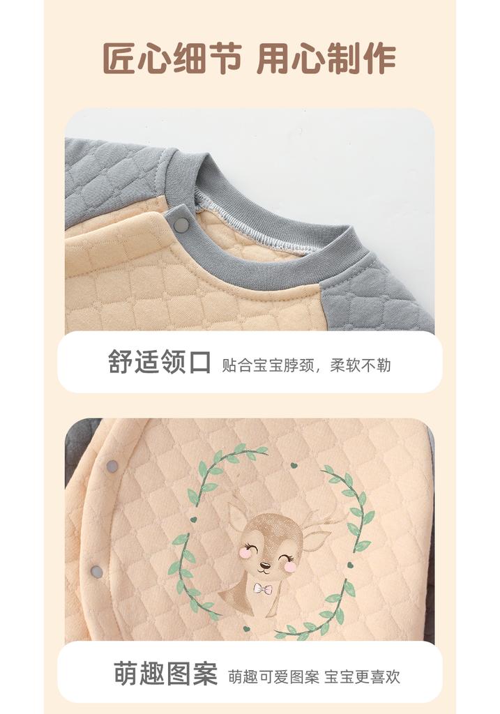 Newborn Autumn/Winter Cotton Padded Baby Jumpsuit