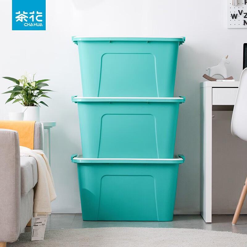 Chahua 58L Plastic Rolling Storage Bins (3-Pack)