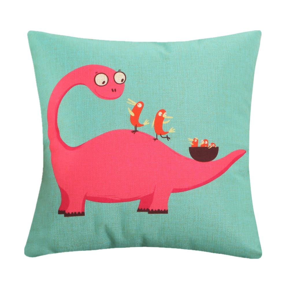 45x45cm Cartoon Animal Printed Cotton Linen Cushion Cover Home Sofa Chair Children Bedroom Decoration