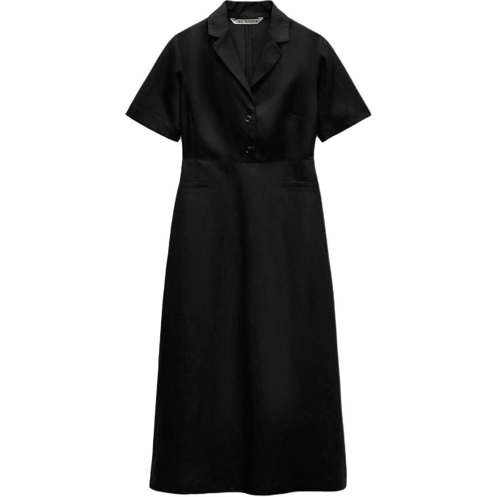 Zara Plain Minimalist Comfortable Pullover Short Sleeve Dress Women dresses Black 8962298-800