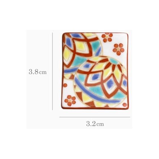 Kutani Ware Chopstick Rests - Hand-Painted Japanese Porcelain with Pouch - Elegant Tableware for Gifts and Home Decor