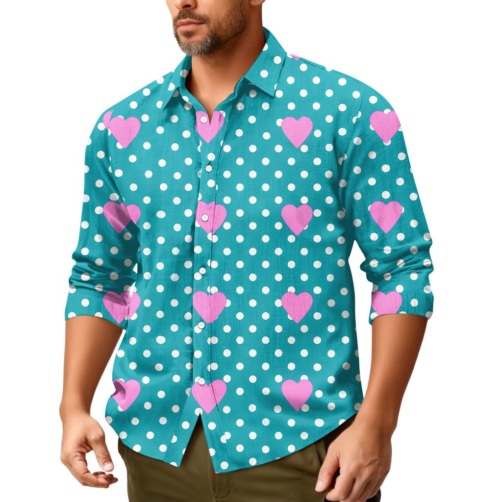 Lässiges, locker sitzendes Langarmhemd für Herren, modisches Revershemd