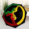 1pc Peace Love Automatic Open 8-Rib Windproof Umbrella, Travel & Commuting, Suitable for All Seasons