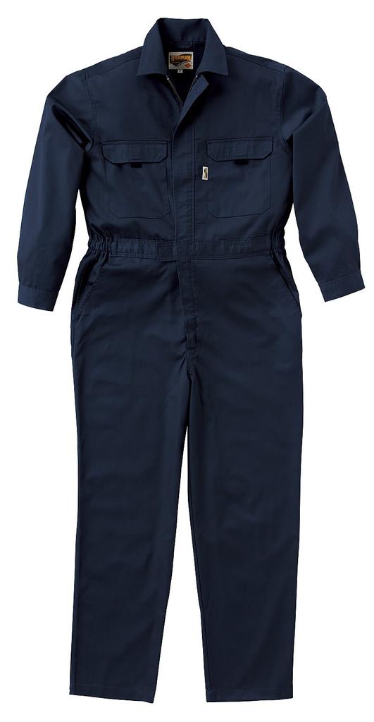 KURODARUMA Bellows Sleeve Velcro Chest Pocket Coverall Navy LL 49112-2