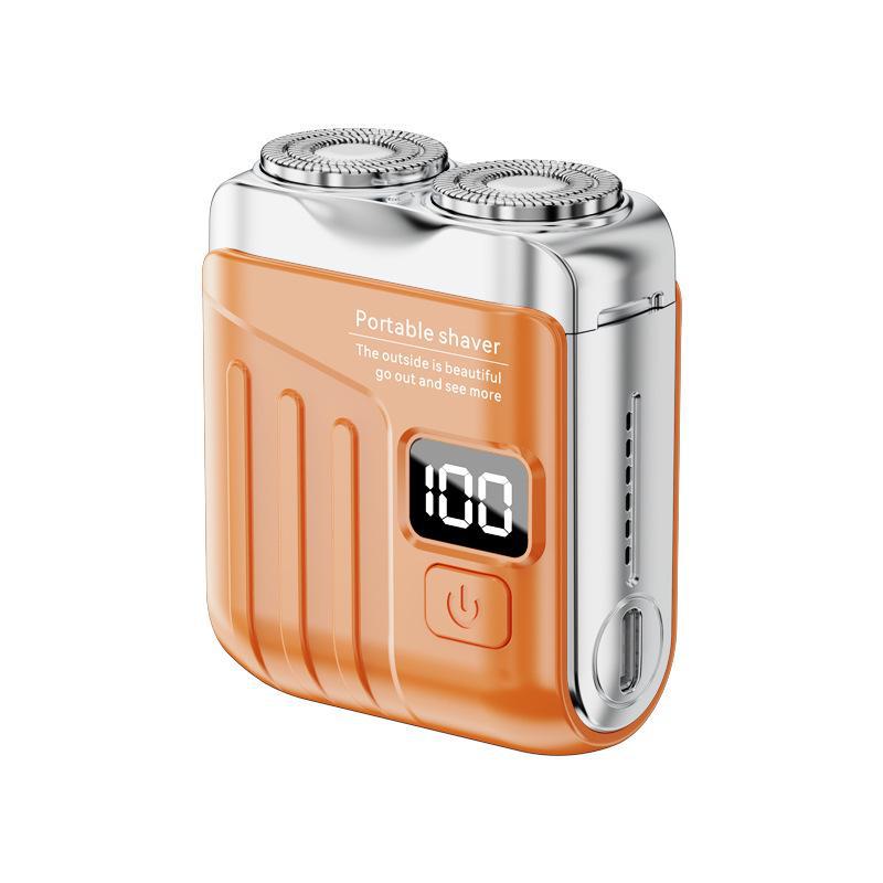New Portable Mini Electric Shaver with Magnetic Double Blade and Washable Digital Display.