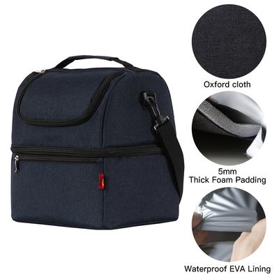 Dvojposchodová izolovaná taška na obed Nepriepustný box na obed Chladiaca taška cez rameno pre mužov Ženy Outdoor