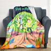 1pc Rick and Morty Flannel Throw Blanket Lightweight Soft Warm All Season Blanket for Sofa, Bed, Travel,L1028048