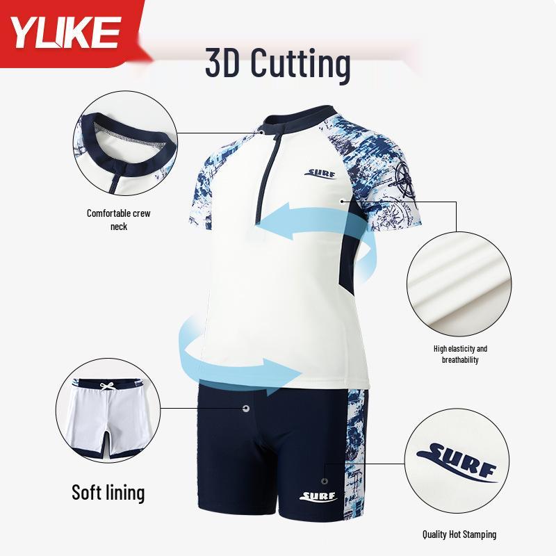 Boys' Two-Piece Conservative Swimwear 2025: Teen Professional Training Set