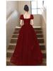 2025 Luxury Red Bridal Toasting Dress: New Style Long Evening Gown for Engagements and Weddings