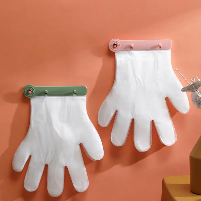 Creative Glove Organizer Non-slip Cabinet Refrigerator Glove Clip Easy-to-Wear Disposable Glove Organizer Kitchen Gadget