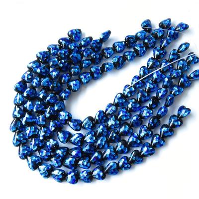 [GOLD STONE] Firefly Glass Beads, Heart Shape, Medium, Approx. 15 X 15 X 8mm, Approx. 39cm Long, Glass Beads, Okinawa Souvenir