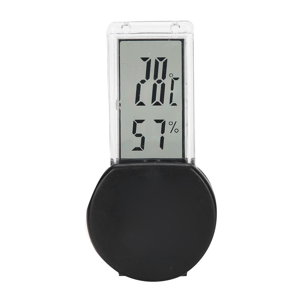 Reptile Terrarium Thermometer Hygrometer Digital Display Pet Tank Temperature GaugeBlack