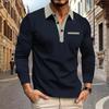 Polo à manches longues pour homme printemps et automne, mode business décontractée, classique à col rabattu, grande taille européenne et américaine