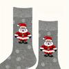 1 Pair of Men'S And Women'S Christmas Style (Santa Claus, Snowflakes) Pattern Mid-Tube Socks, Mainly in Gray, Comfortable Autumn And Winter Warm Socks