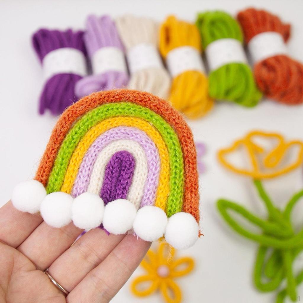 6 Pieces Knitted Yarn Bulky Yarns Crocheting Projects Elastic Arts with 2 Large Eye Neddle, Roll