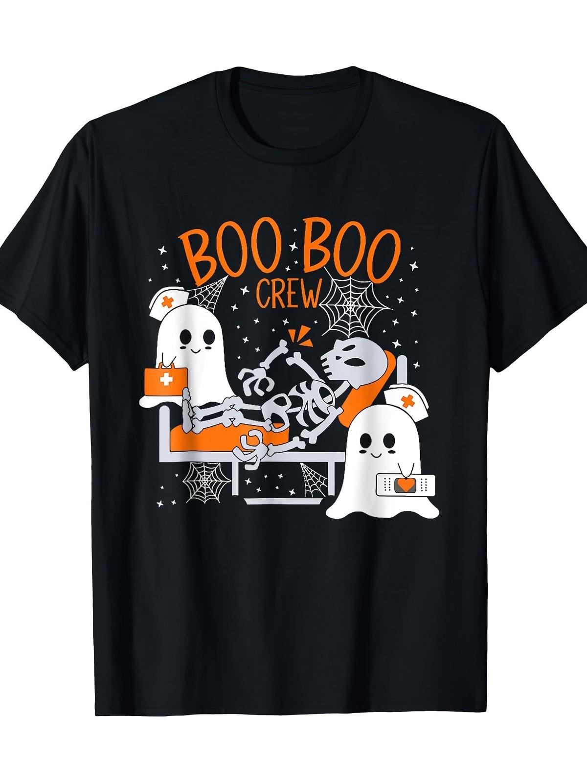 Boo Boo Crew Nurse Shirt Funny Ghost Retro Halloween Nurse T-Shirt, Men s T S