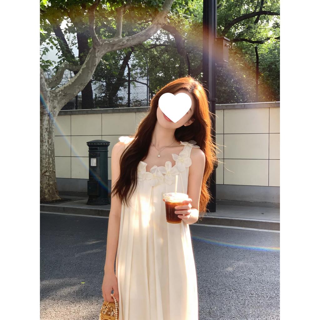 Island Style Seaside Ootd Wear with Summer Popular New Skirt Gentle Wind Sweet Fairy Suspender Dress