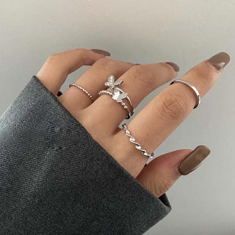 7Pcs/set Punk Finger Rings Black Rings Set Statement Korean Style Joint Ring For Women Gothic Fashion Jewelry 2026 Cool Vintage