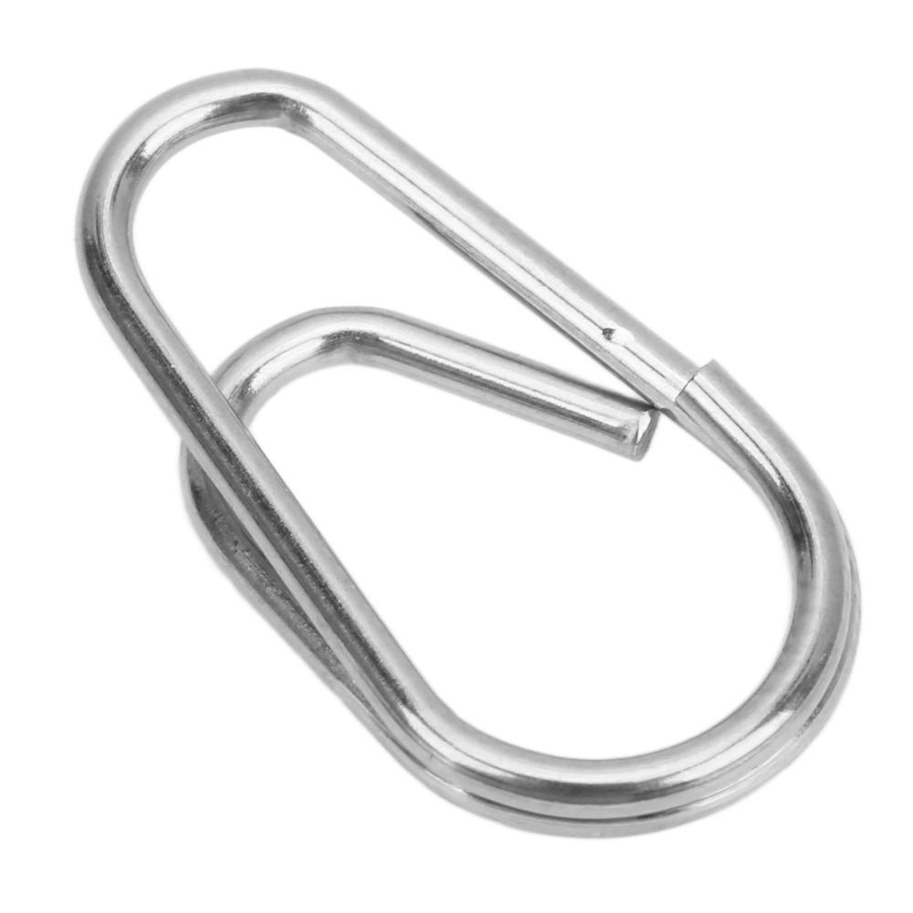 100PCS Oval Fishing Snaps Rings Stainless Steel Fishing Split Rings  Lure Rigs