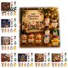 Calendario dell'Avvento per Bambini Natale Scatola Conto alla Rovescia a 9 Caselle Babbo Natale Pupazzo di Neve E Bambole con Citazioni Ispiratrici Renna Figure con Citazioni Festività