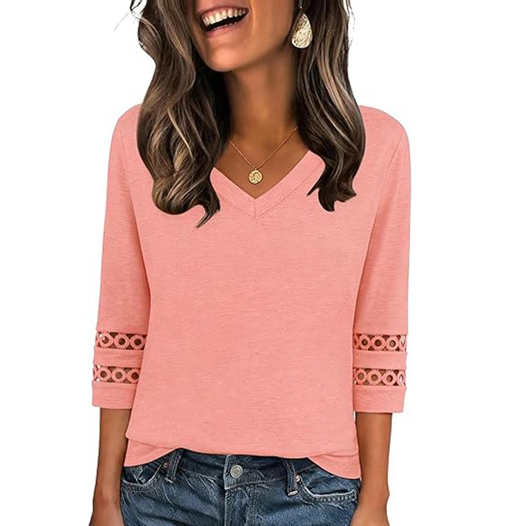 Damenmode Lässig Farbe T-Shirt Top