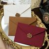 Retro Style Chinese Envelope & Stationery Set with Linen Stripe Kraft Paper and Wax Seal for Love Letters