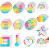 Crtiin 100 Pcs Sensory Strips Anxiety Calm Mindfulness Stickers Fidget Stress Breathing Sensory Sticker Different Textures Rough Tactile Tape for