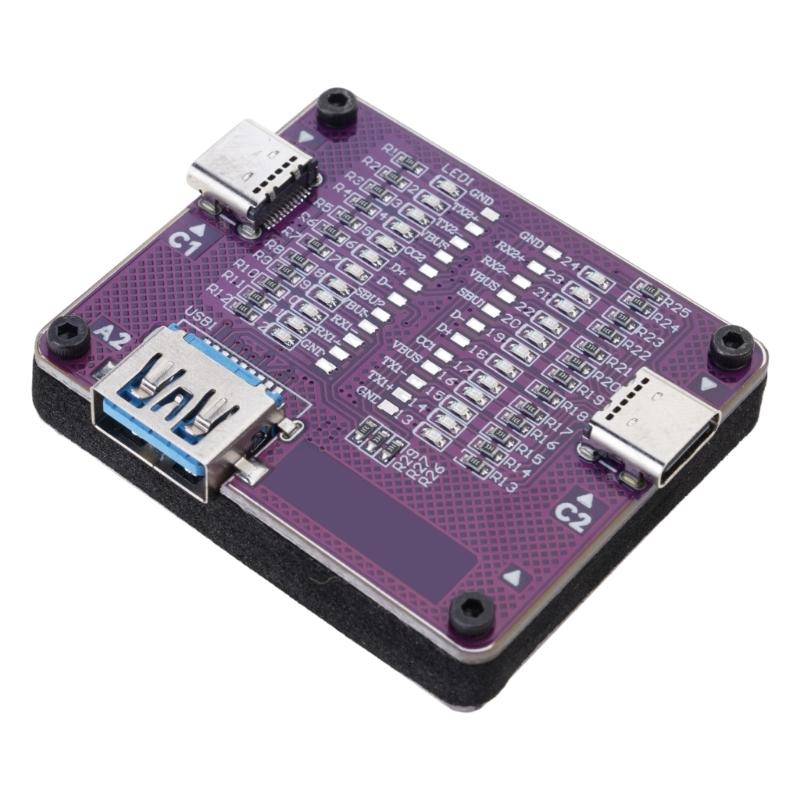 Portable USB C Cable Tester With Fault Detection Function Perfect For Testing 24Pin Type C Fast Charging Wire Checker