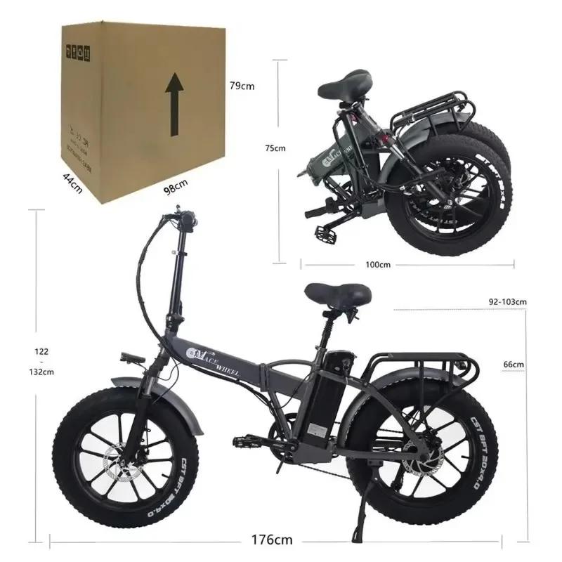 CMACEWHEEL GW20 48V18AH Lithium Battery Electric Bike Adult 20*4 Inch Fat Tire Mountain City Electric Bicycle