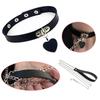 Sexy Necklace Collar Leather  Cosplay Heart Collars And Leash Set For Women Bondage Gothic Choker Accessories
