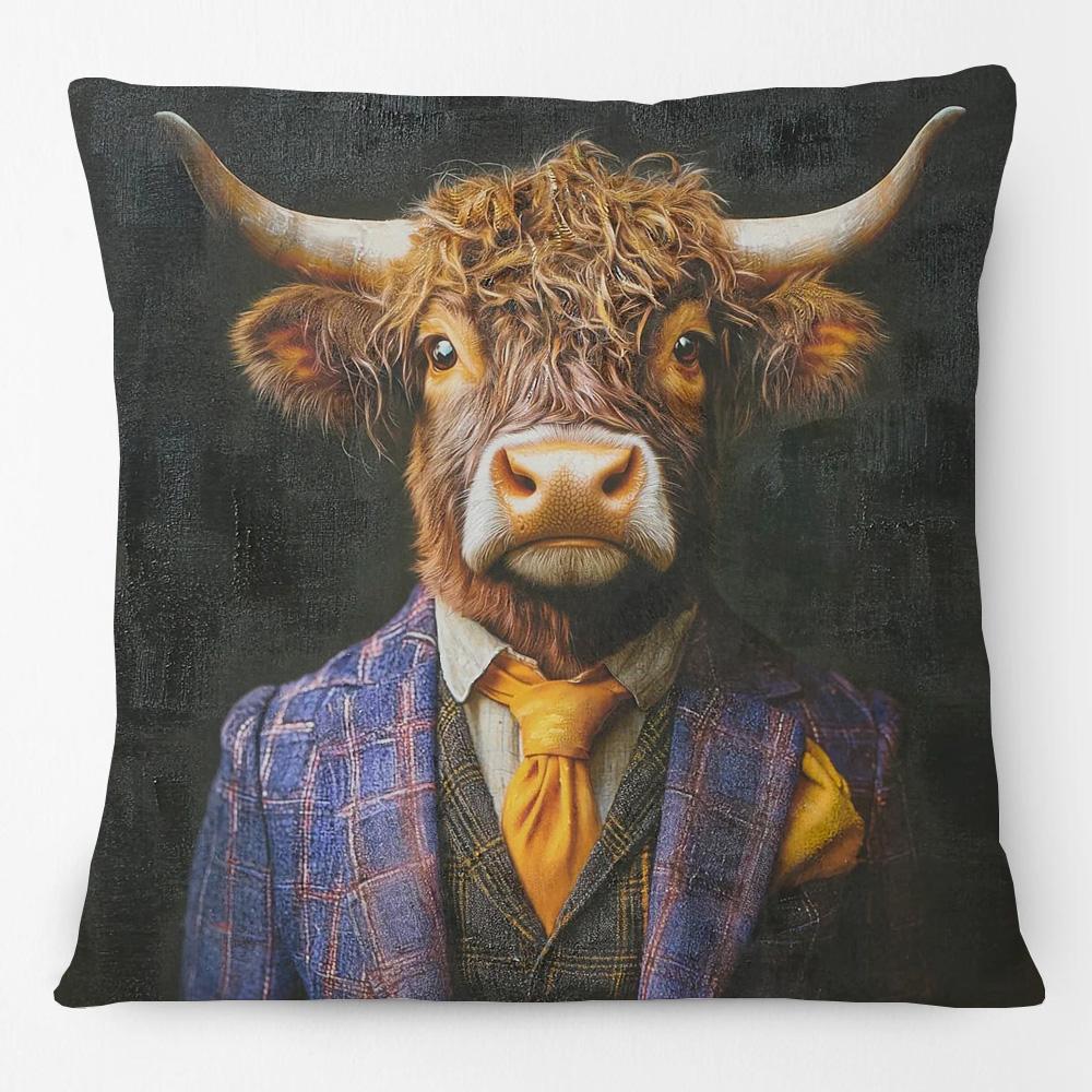 Victorian Bulldog Dachshund Dog Cushion Cover Vintage Highland Cow Stag Elephant Horse Camel Donkey Poster Pillow Case