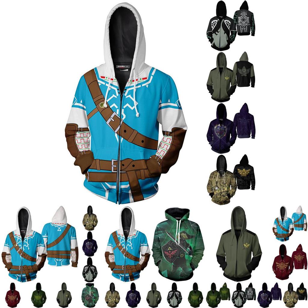 Game The Legend Of Zelda Cosplay Hoodie 3d Zip Sweatshirt Jacket For Ultimate Comfort