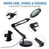 10 Brightness Levels Desk Lamp Adjustable Folding Arm Lamp Magnifying Glass Light  Office Use
