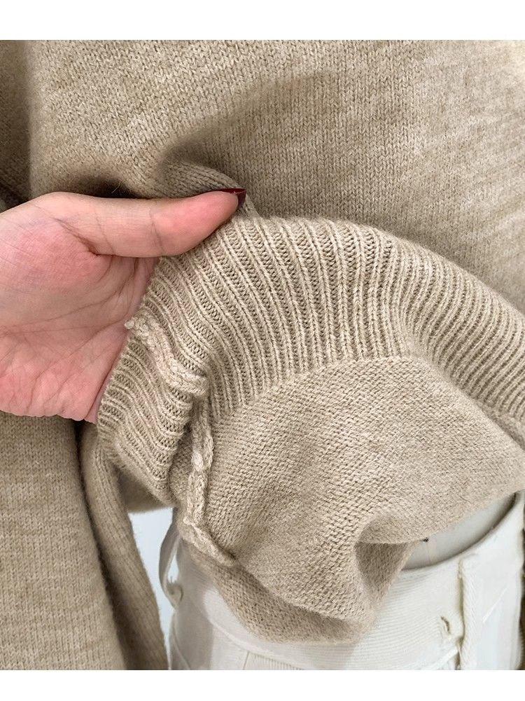 Women's French One-Shoulder Knit Top - Autumn/Winter 2024 Slim Off-Shoulder Sweater