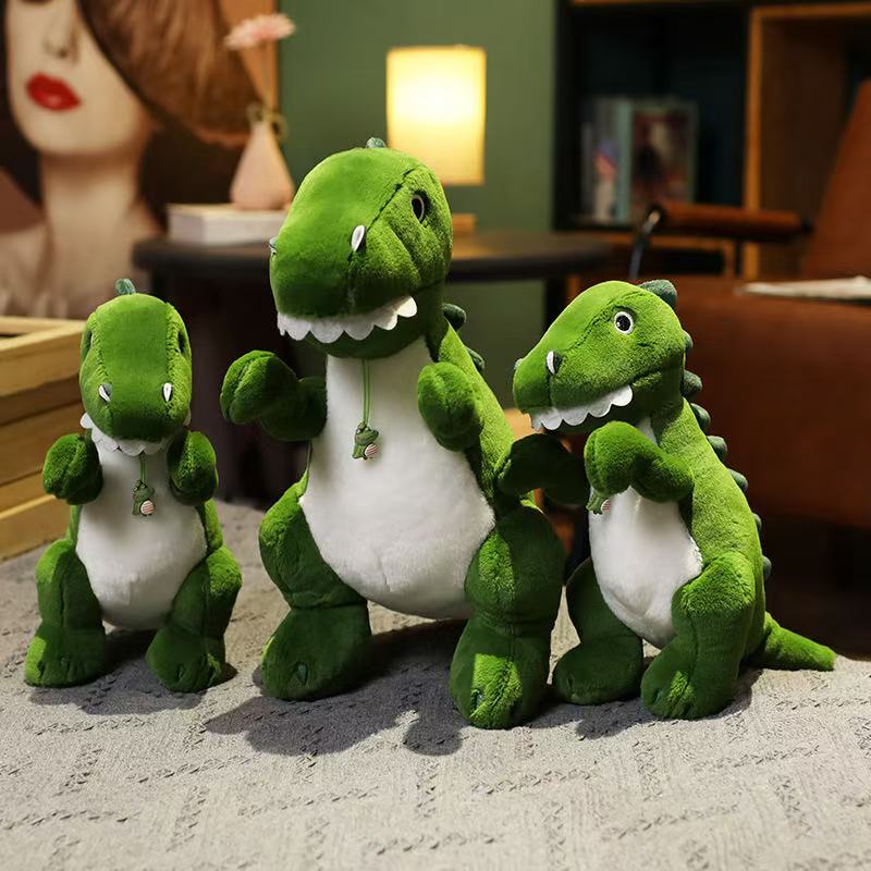 35cm Green Dinosaur Doll Simulation Plush Toy Handmade Doll Cartoon Anime Cute Pillow Cushion Home Decoration Children's Birt