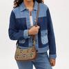 Coach Borsa a Spalla/Borsa a Mano Media da Donna Disney/Collaborazione Disney in Tessuto Teri con Pelle, Marrone CM196-B4R3U