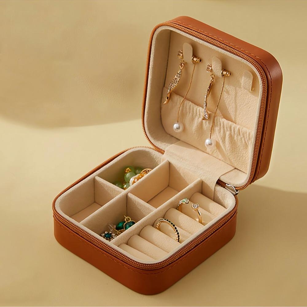 Mehrzweck-Schmuckorganizer für Halsketten und Ohrringe, mit 6 Fächern, perfekt für den täglichen Gebrauch, Reisen und Fitnesstaschen zwq