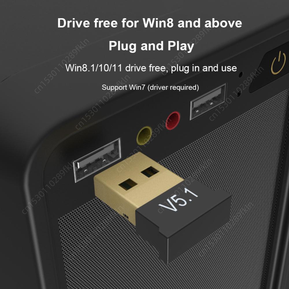 USB Bluetooth 5.3/5.1/5.0 Adapter Wireless Dongle Adapters Support Computer Laptop For Windows 11/10/8.1 Audio Transmitters
